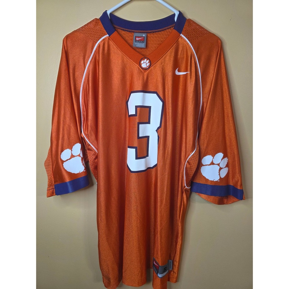 Nike Clemson Tigers Football Jersey Orange Number 3 Mens Small NCAA Fan Gear